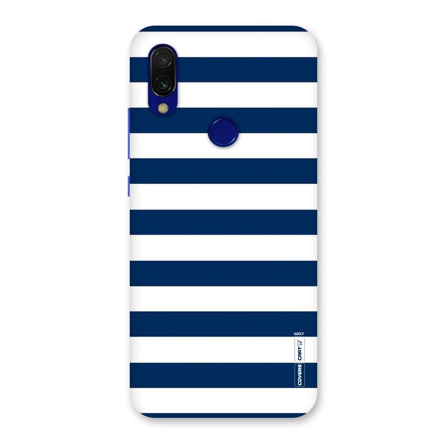 Classic Blue White Stripes Back Case for Redmi 7