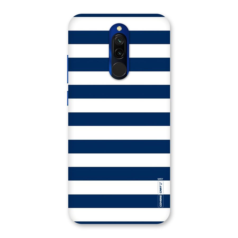 Classic Blue White Stripes Back Case for Redmi 8
