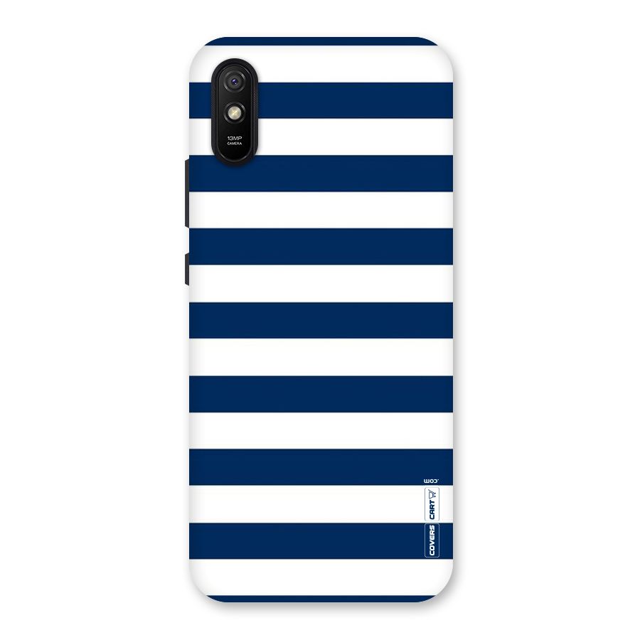 Classic Blue White Stripes Back Case for Redmi 9i