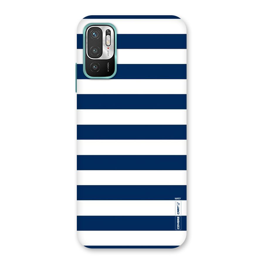 Classic Blue White Stripes Back Case for Redmi Note 10T 5G