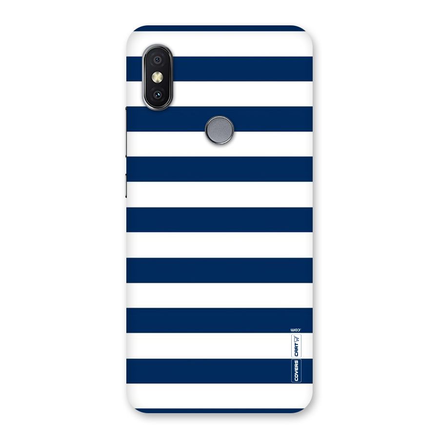 Classic Blue White Stripes Back Case for Redmi Y2
