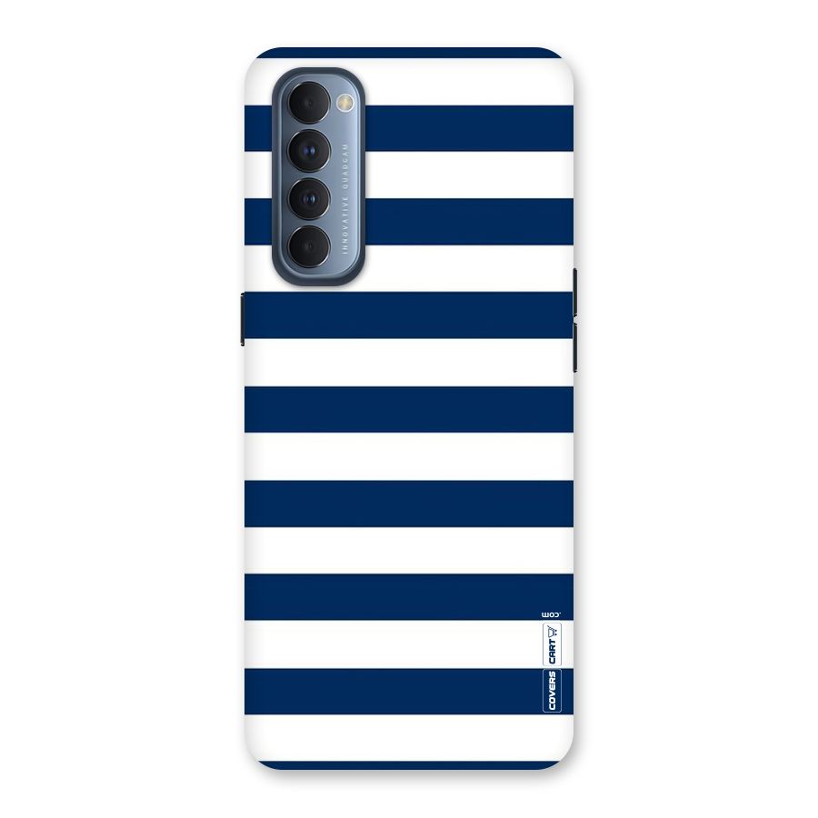 Classic Blue White Stripes Back Case for Reno4 Pro