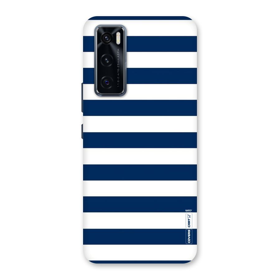 Classic Blue White Stripes Back Case for Vivo V20 SE