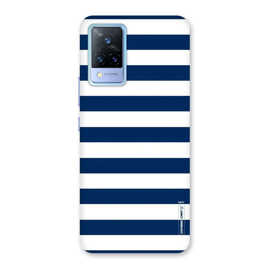 Classic Blue White Stripes Back Case for Vivo V21 5G