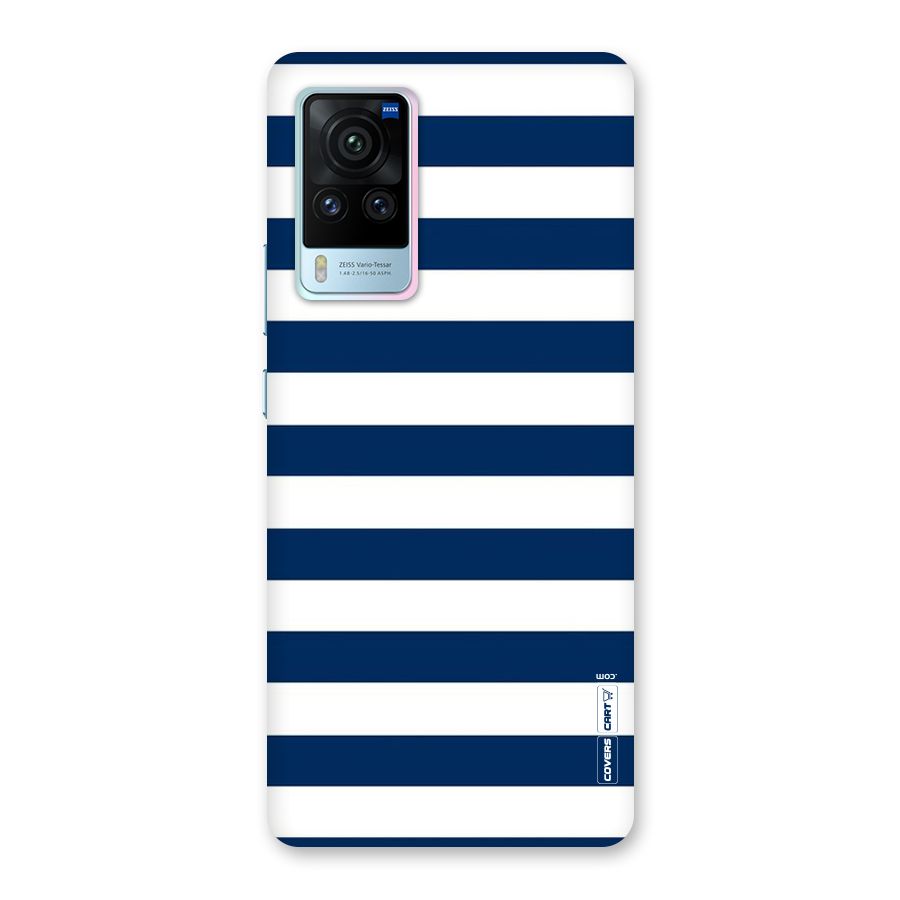 Classic Blue White Stripes Back Case for Vivo X60 Pro