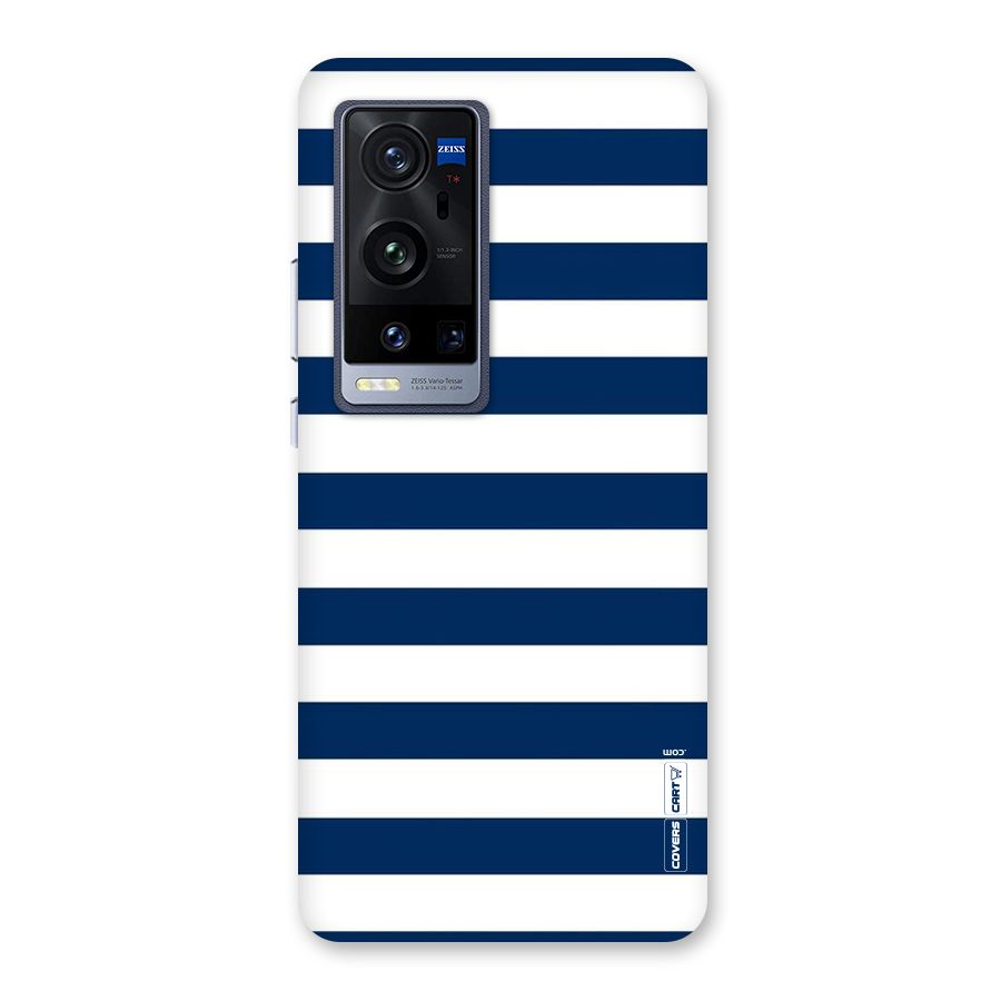 Classic Blue White Stripes Back Case for Vivo X60 Pro Plus