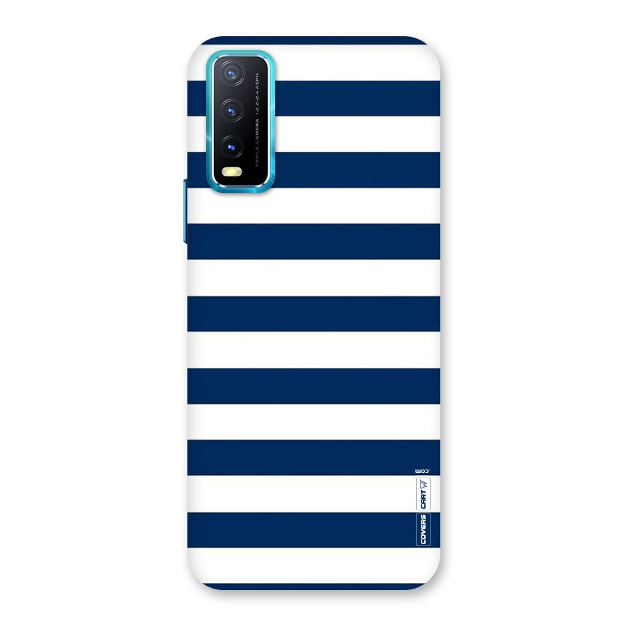 Classic Blue White Stripes Back Case for Vivo Y20