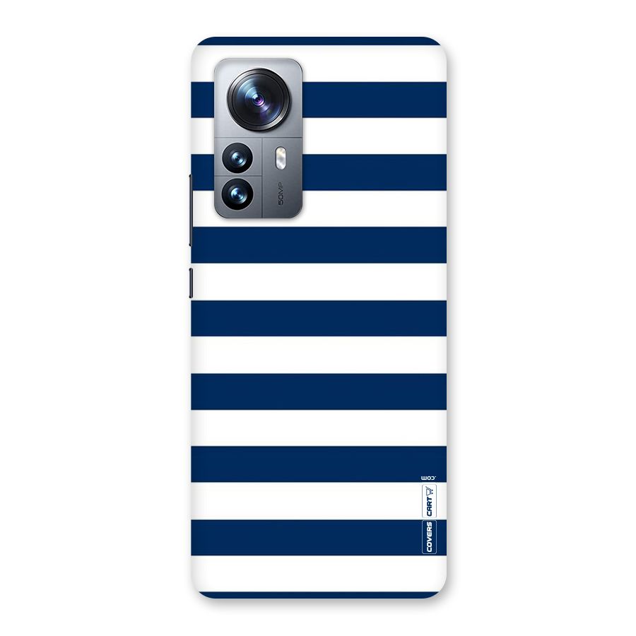Classic Blue White Stripes Back Case for Xiaomi 12 Pro
