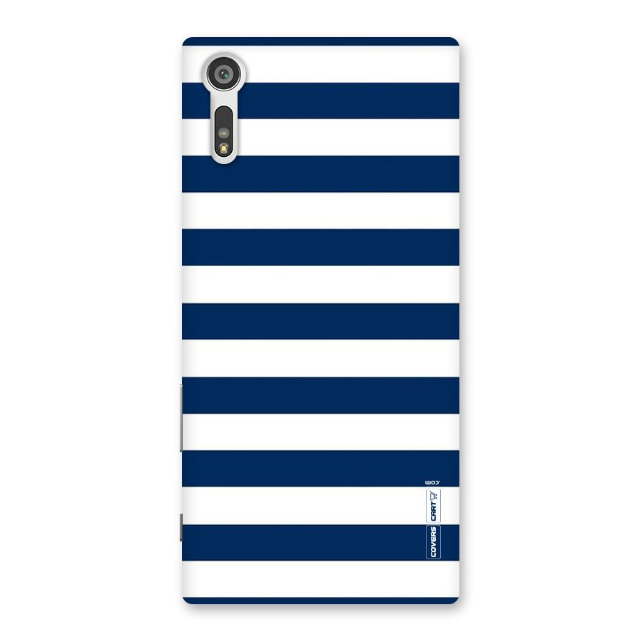 Classic Blue White Stripes Back Case for Xperia XZ
