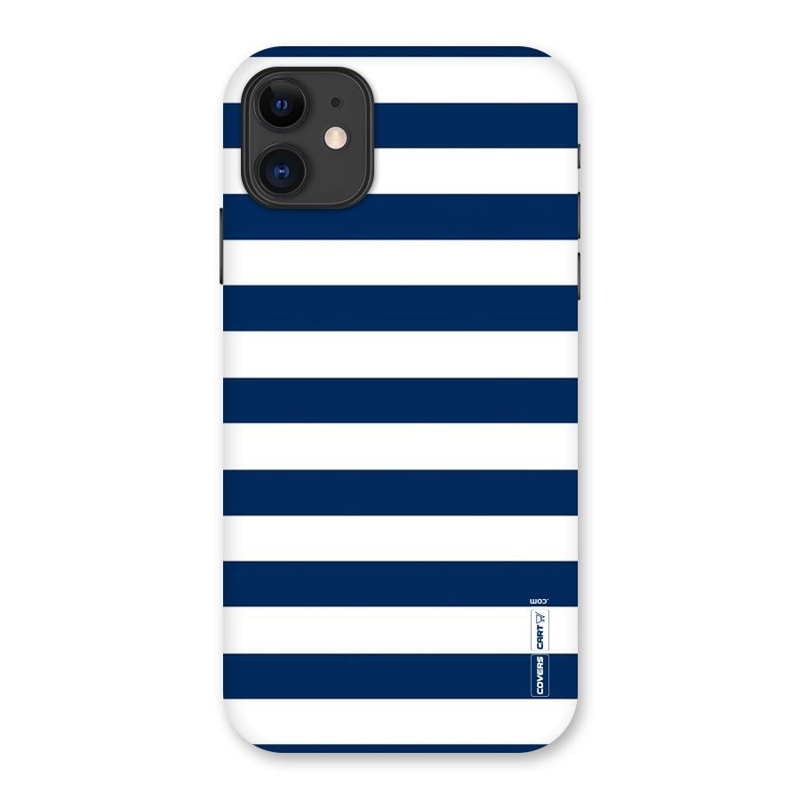 Classic Blue White Stripes Back Case for iPhone 11