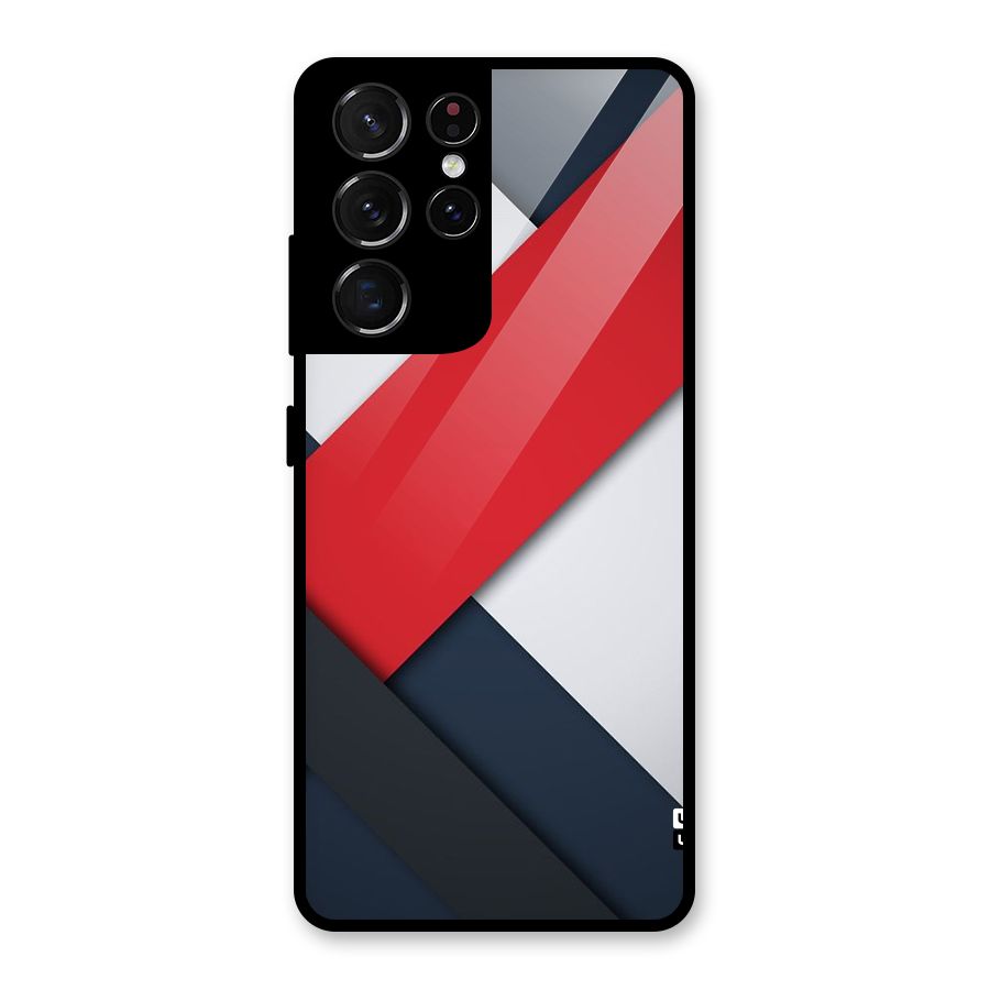 Classic Bold Glass Back Case for Galaxy S21 Ultra 5G