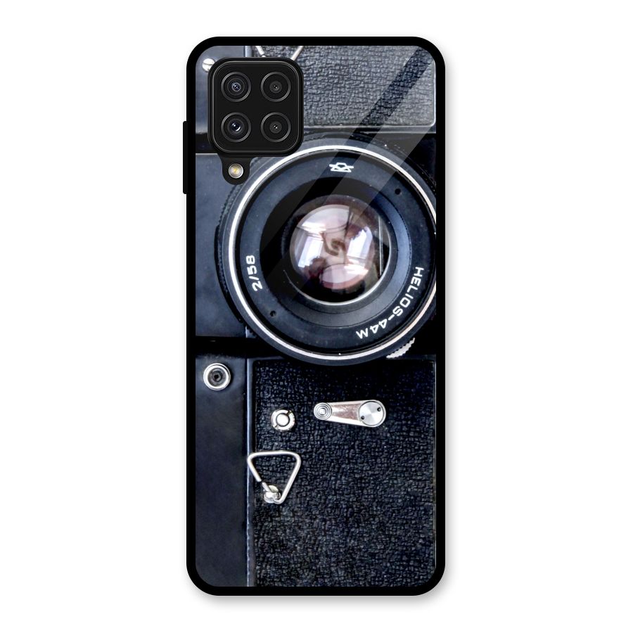 Classic Camera Glass Back Case for Galaxy A22 4G