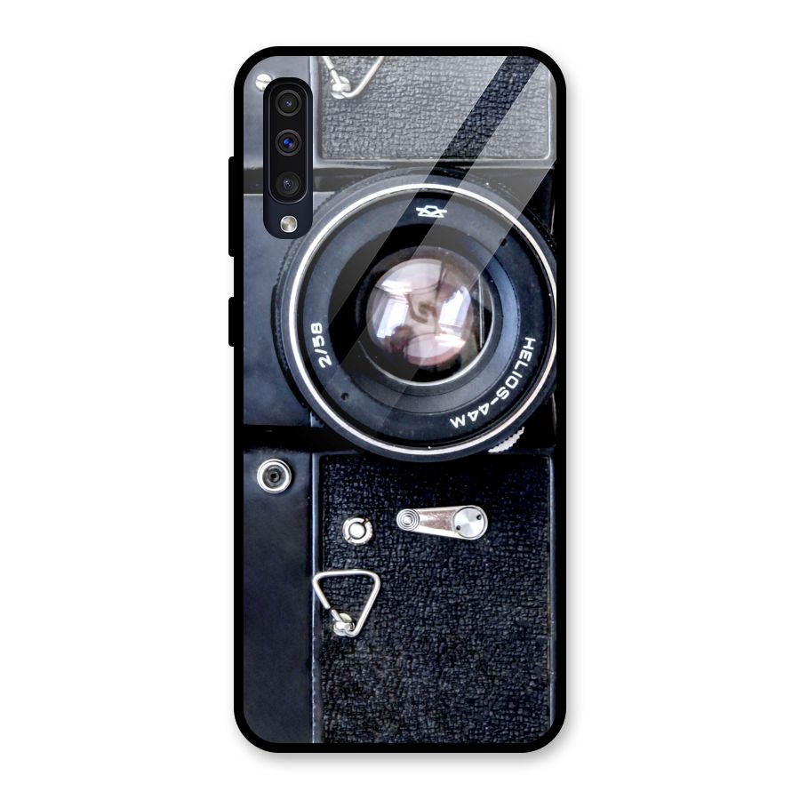 Classic Camera Glass Back Case for Galaxy A50