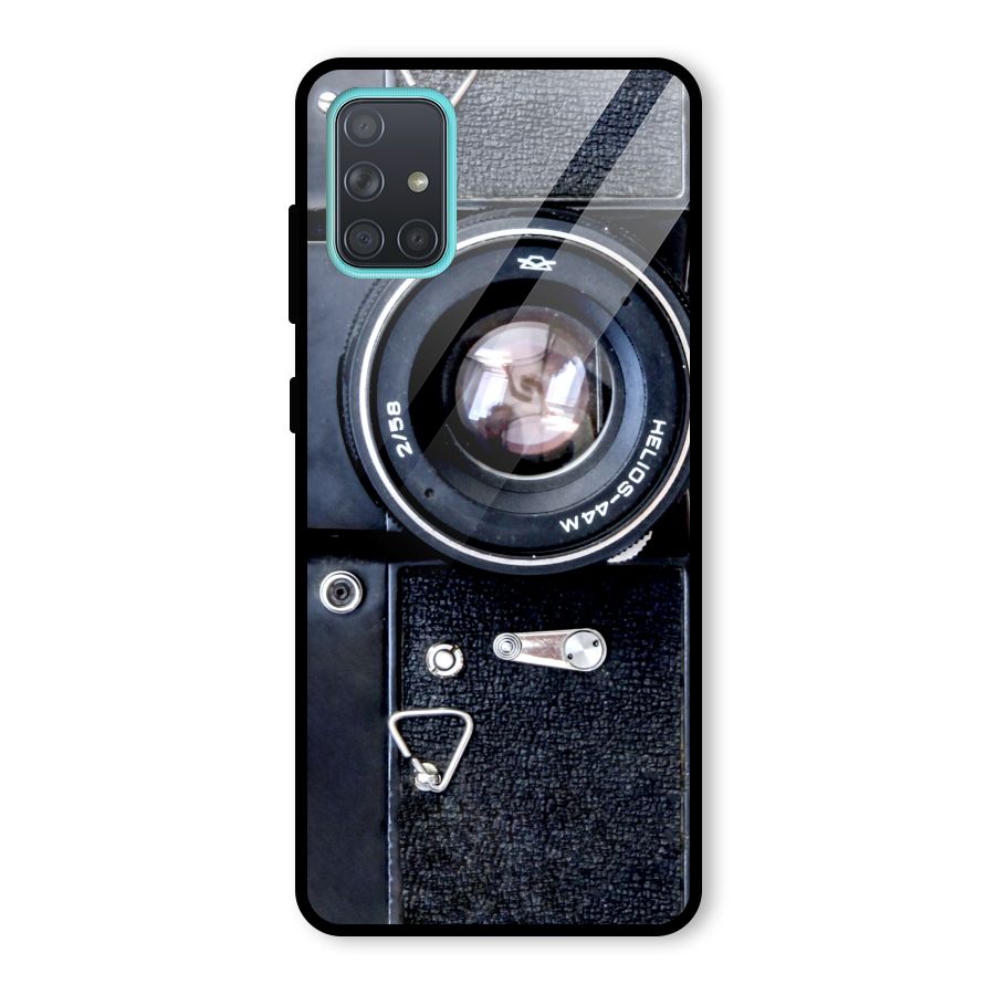 Classic Camera Glass Back Case for Galaxy A71