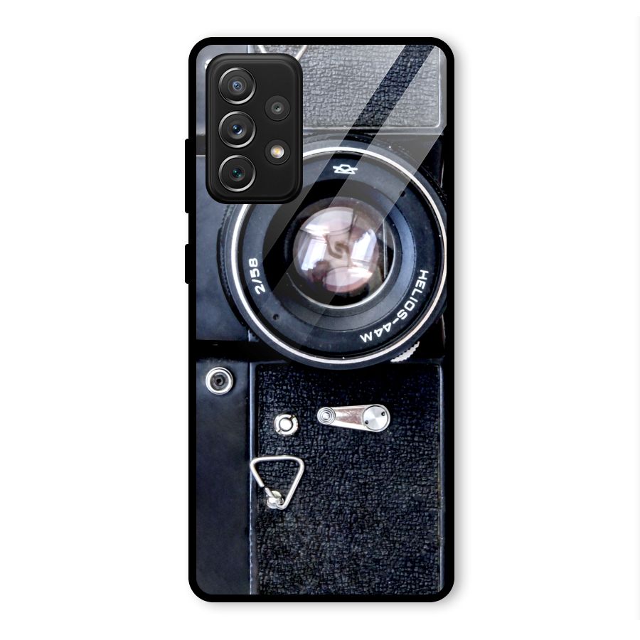 Classic Camera Glass Back Case for Galaxy A72