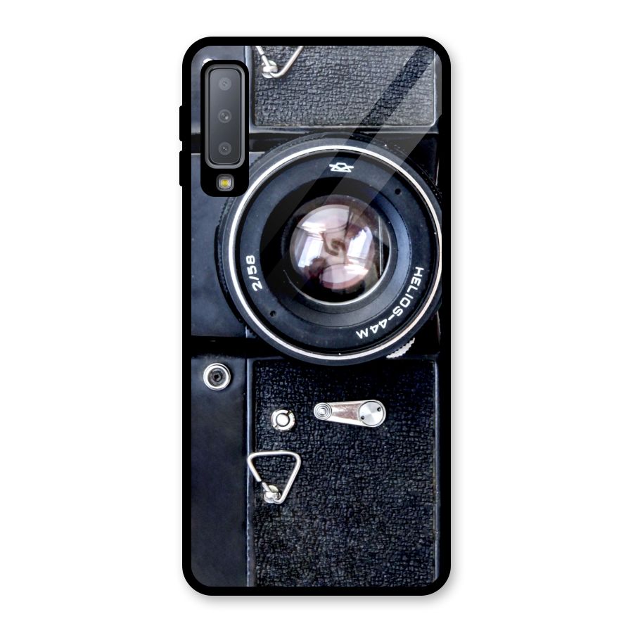 Classic Camera Glass Back Case for Galaxy A7 (2018)