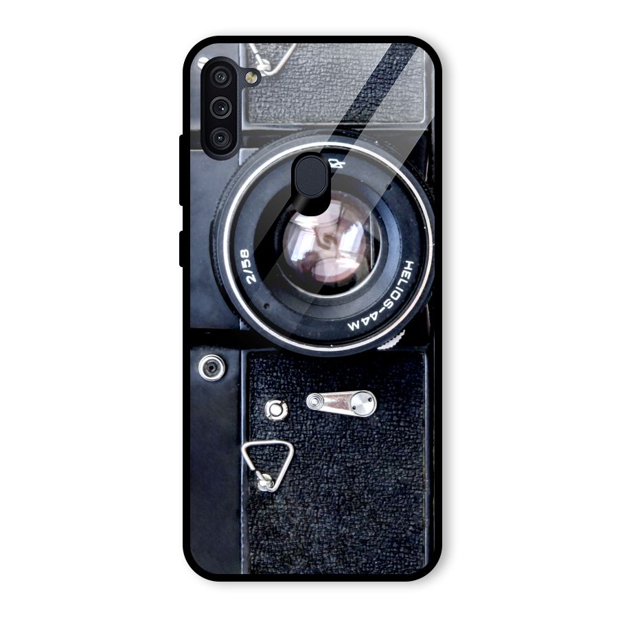 Classic Camera Glass Back Case for Galaxy M11
