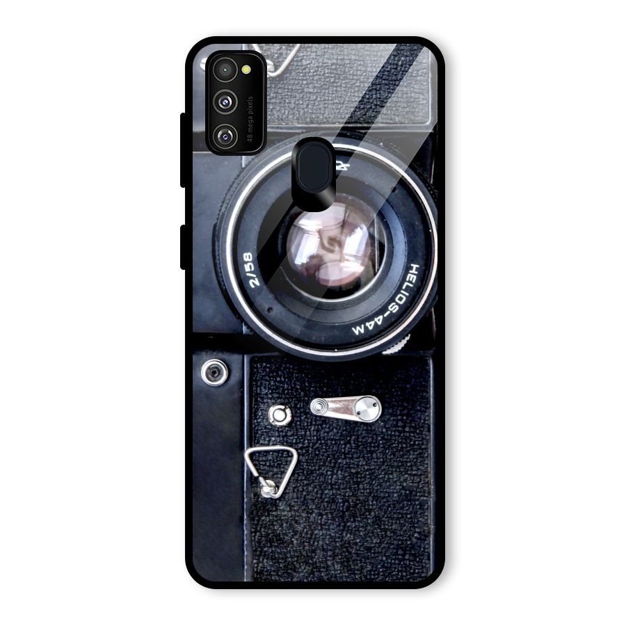 Classic Camera Glass Back Case for Galaxy M30s