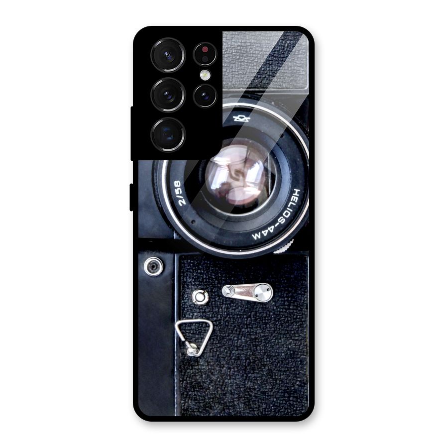 Classic Camera Glass Back Case for Galaxy S21 Ultra 5G