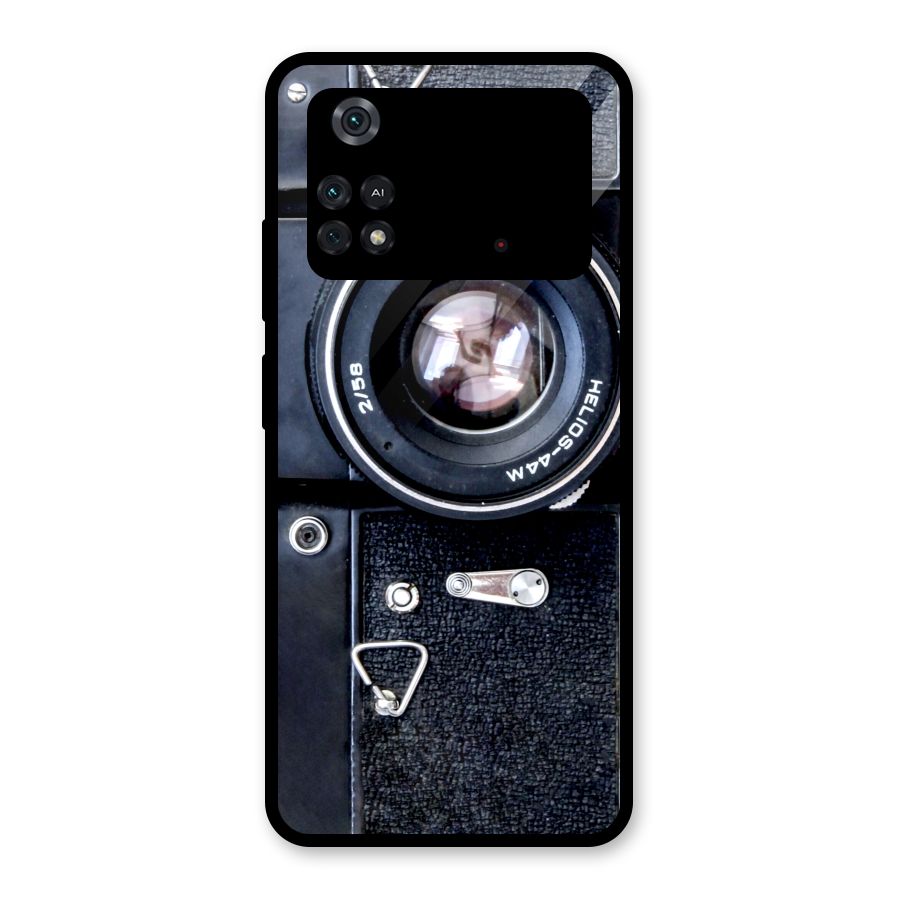 Classic Camera Glass Back Case for Poco M4 Pro 4G