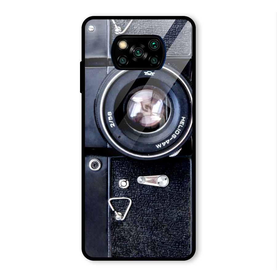Classic Camera Glass Back Case for Poco X3 Pro