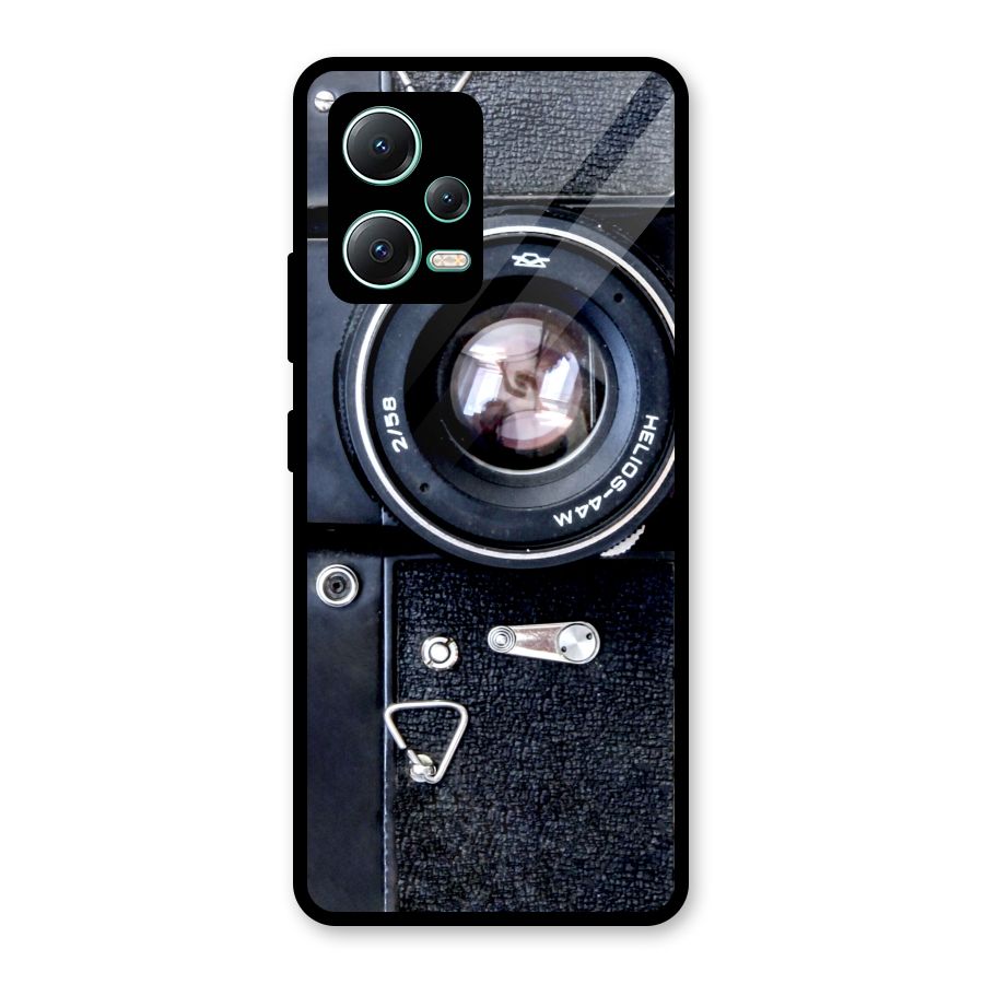Classic Camera Glass Back Case for Redmi Note 12 5G