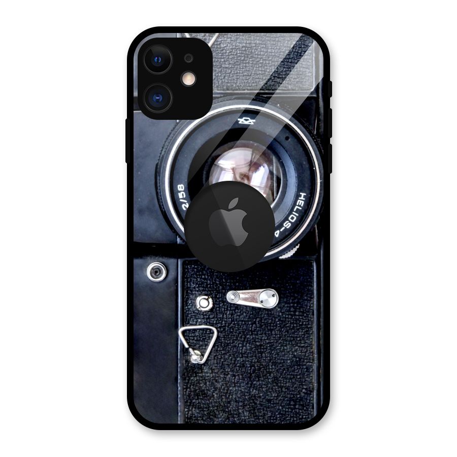 Classic Camera Glass Back Case for iPhone 11 Logo Cut