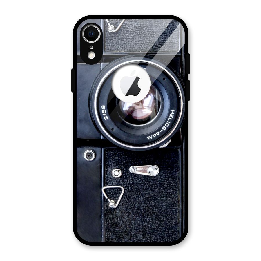 Classic Camera Glass Back Case for iPhone XR Logo Cut