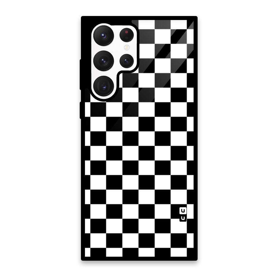 Classic Check Glass Back Case for Galaxy S22 Ultra 5G