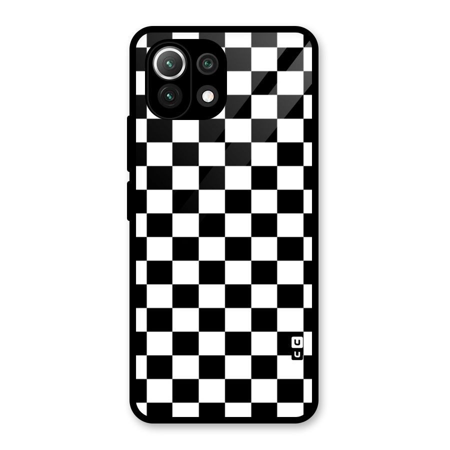 Classic Check Glass Back Case for Mi 11 Lite