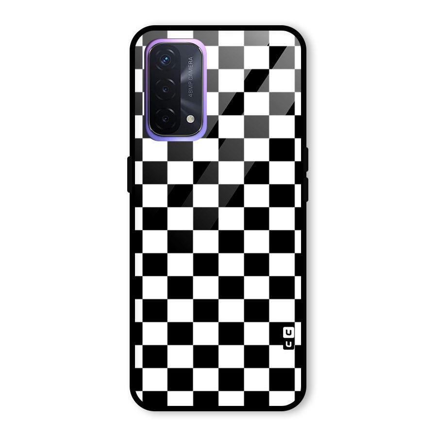 Classic Check Glass Back Case for Oppo A74 5G