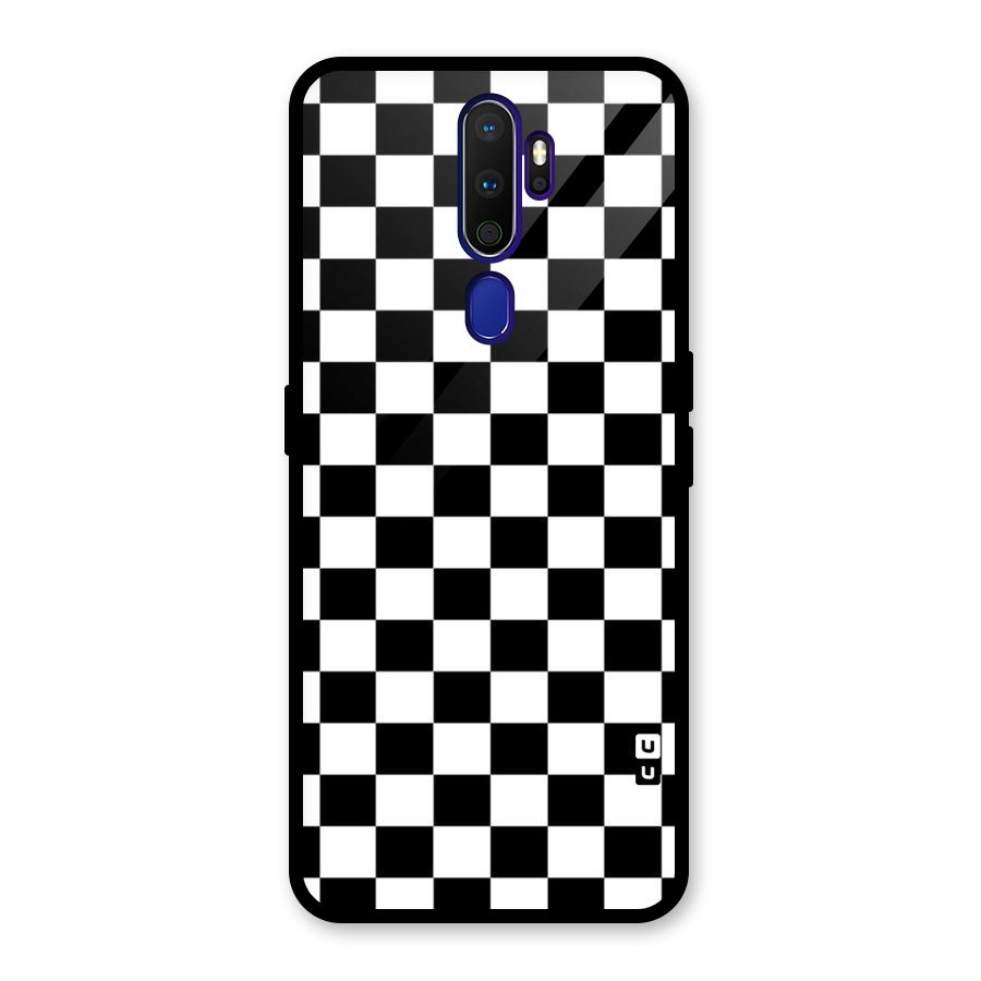 Classic Check Glass Back Case for Oppo A9 (2020)