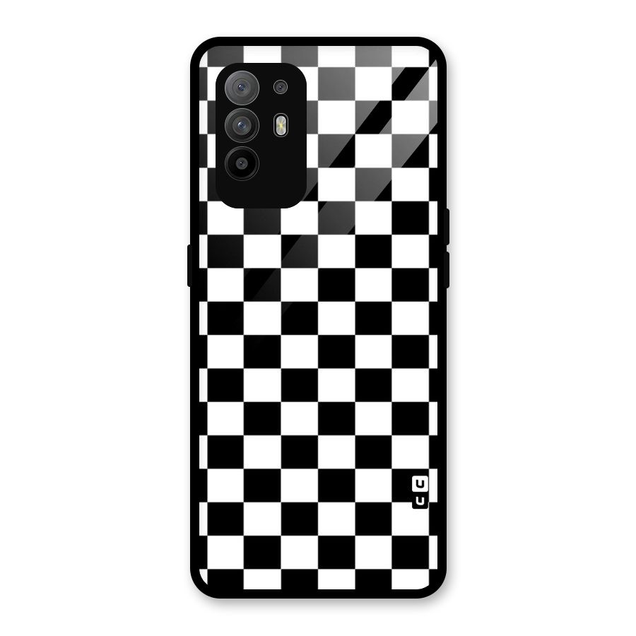 Classic Check Glass Back Case for Oppo F19 Pro Plus 5G