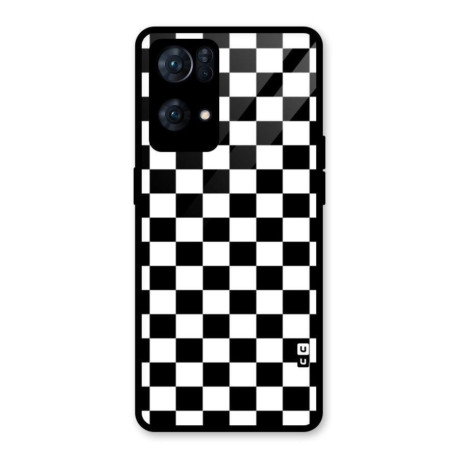 Classic Check Glass Back Case for Oppo Reno7 Pro 5G