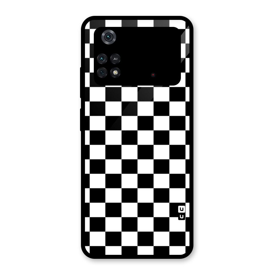 Classic Check Glass Back Case for Poco M4 Pro 4G