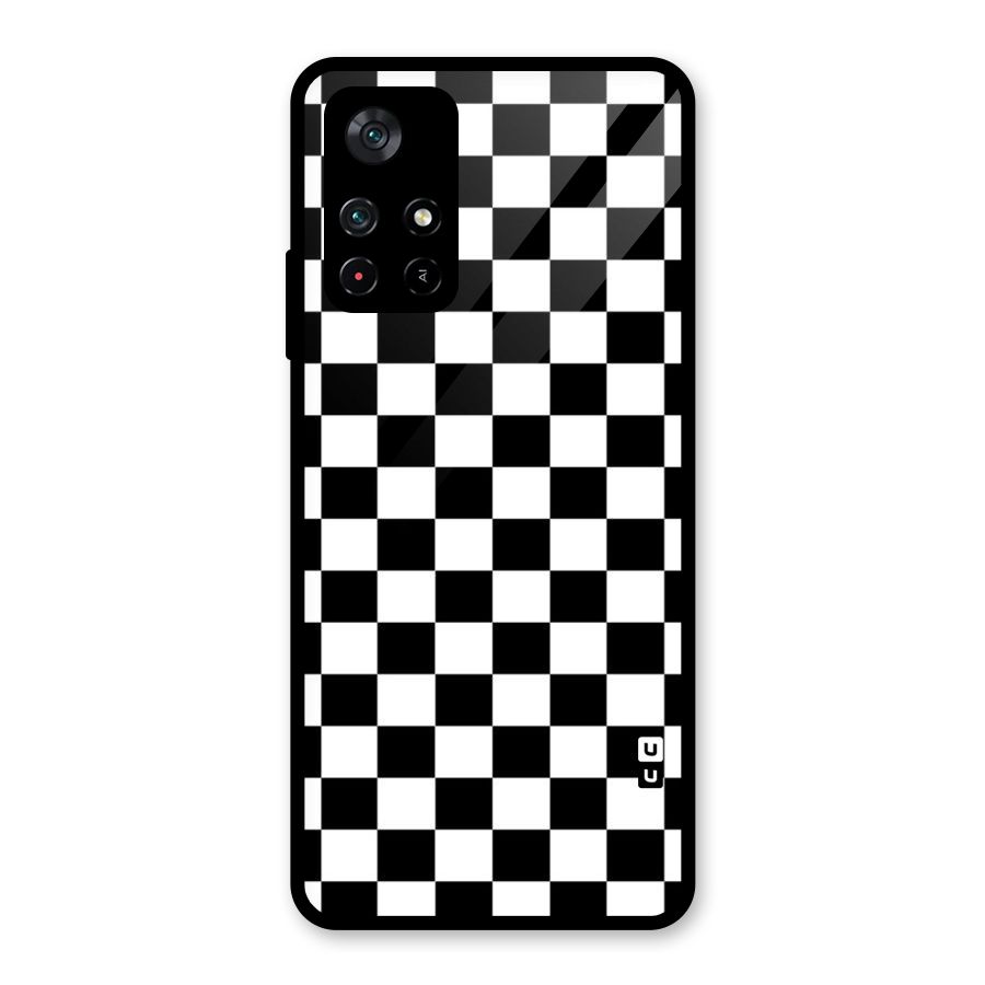 Classic Check Glass Back Case for Poco M4 Pro 5G