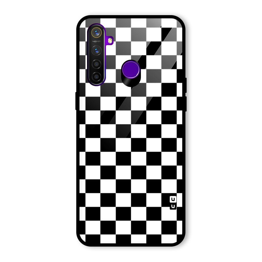 Classic Check Glass Back Case for Realme 5 Pro