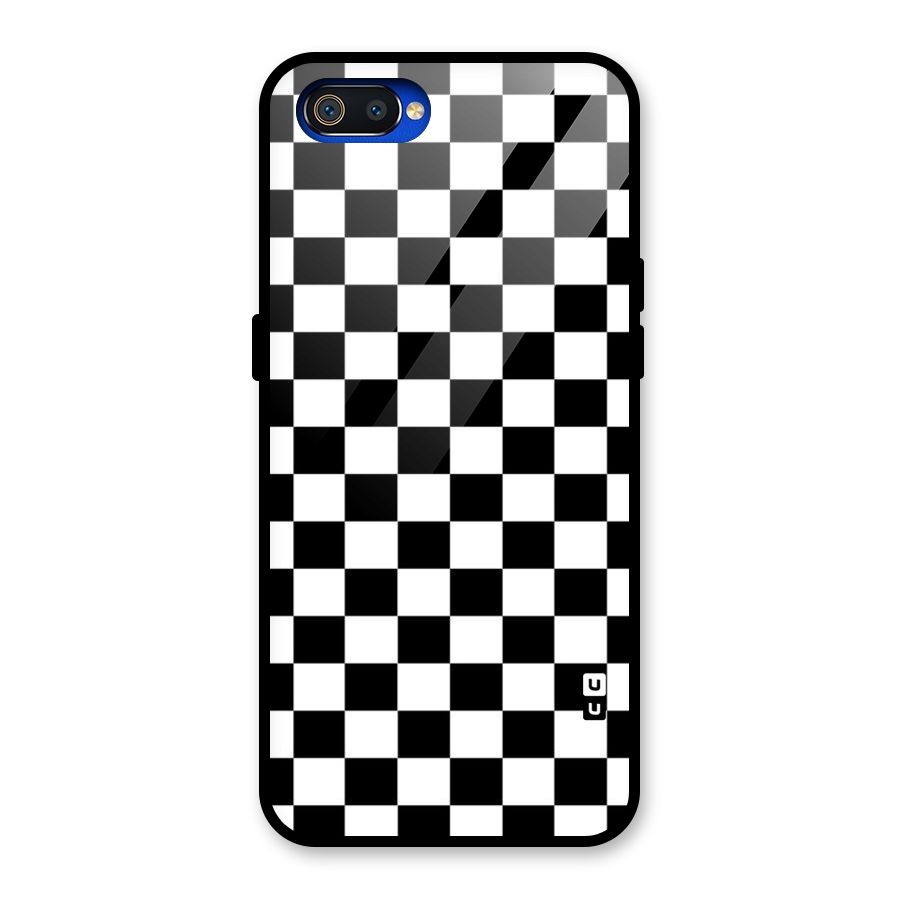 Classic Check Glass Back Case for Realme C2