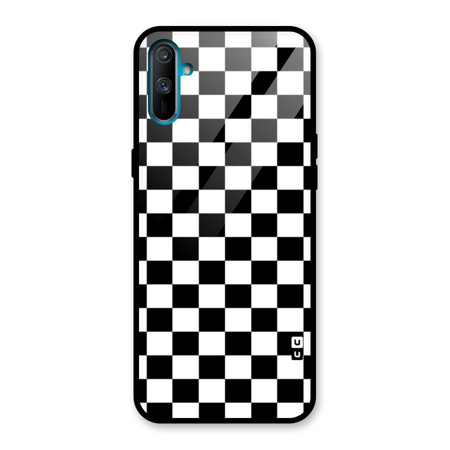 Classic Check Glass Back Case for Realme C3