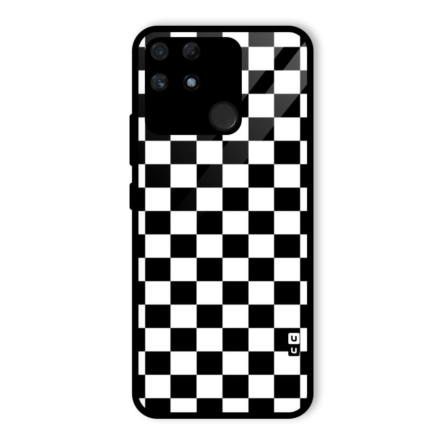 Classic Check Glass Back Case for Realme Narzo 50A