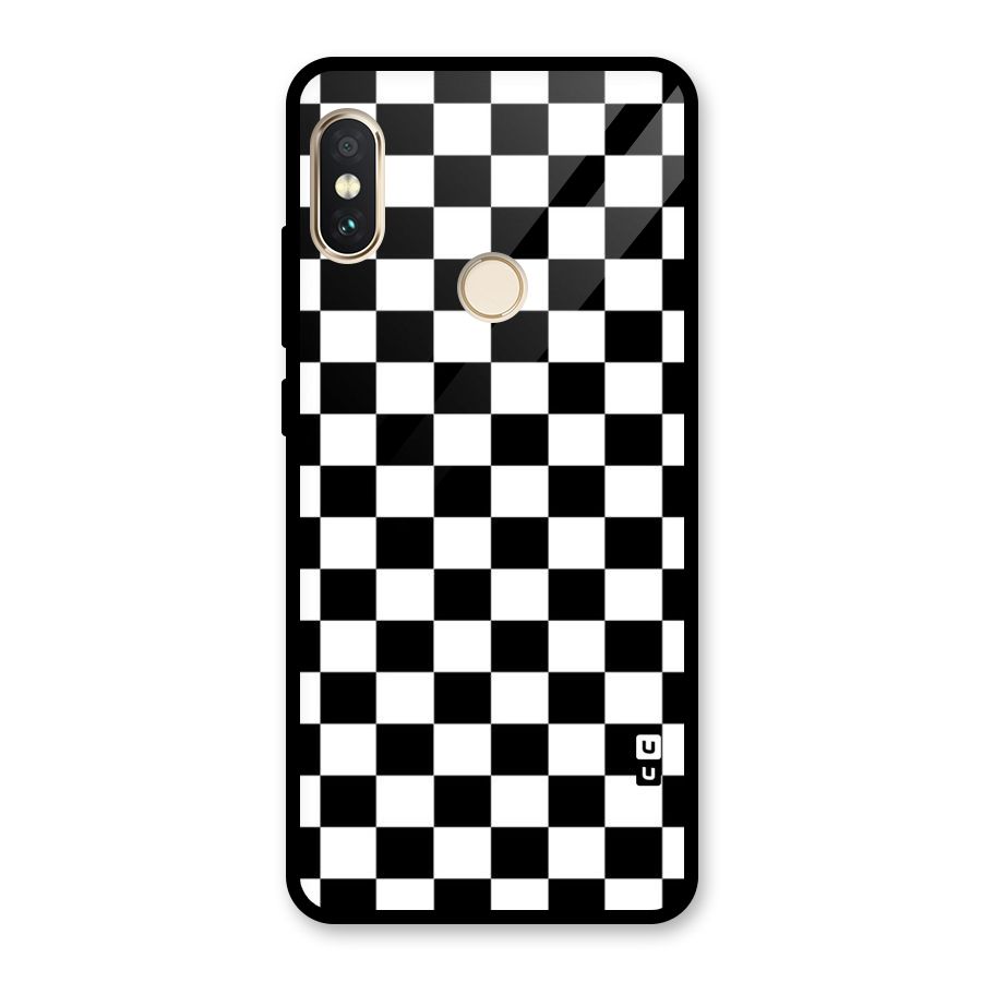 Classic Check Glass Back Case for Redmi Note 5 Pro