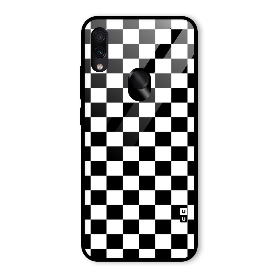 Classic Check Glass Back Case for Redmi Note 7 Pro