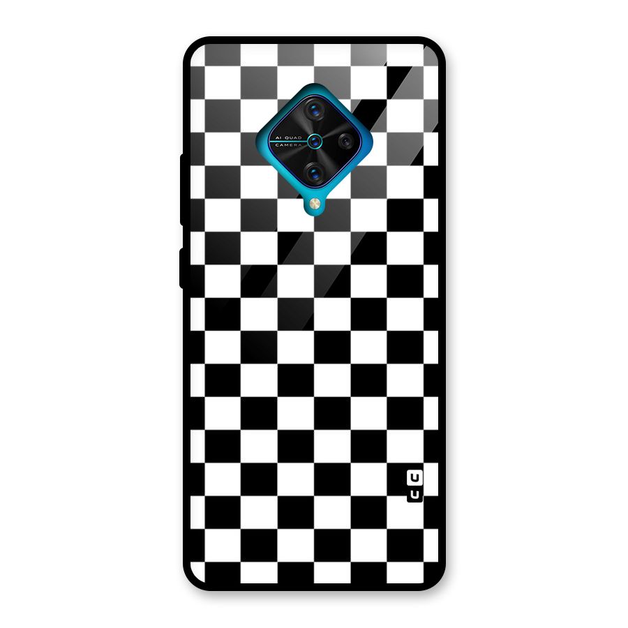 Classic Check Glass Back Case for Vivo S1 Pro