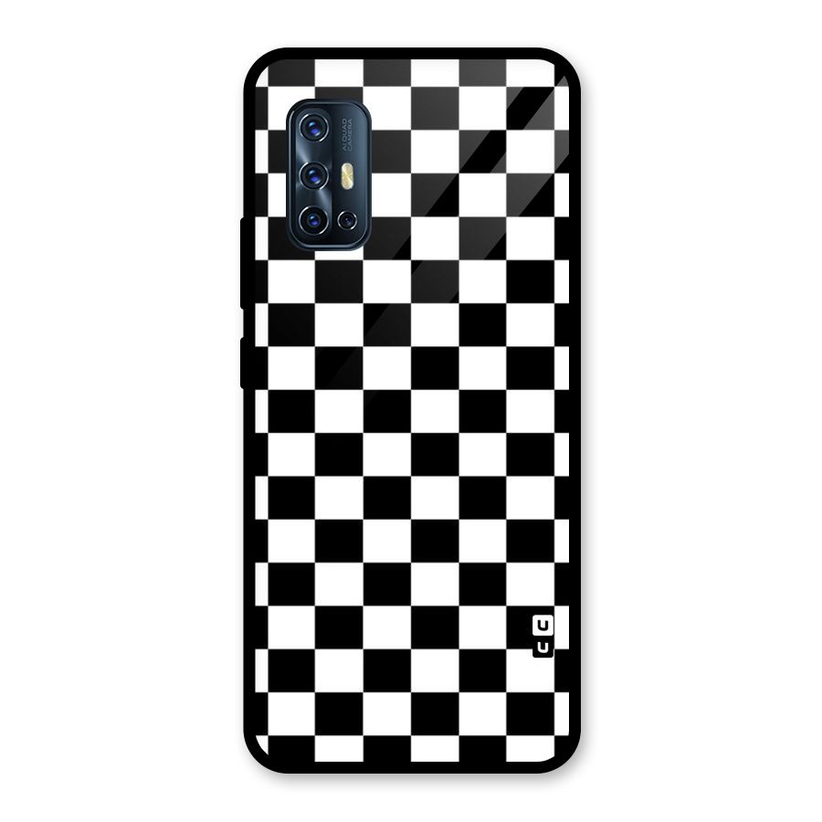 Classic Check Glass Back Case for Vivo V17