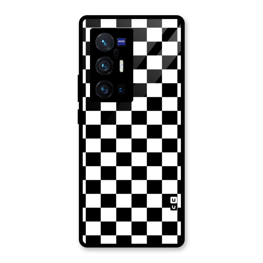 Classic Check Glass Back Case for Vivo X70 Pro Plus