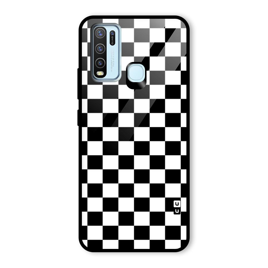 Classic Check Glass Back Case for Vivo Y50