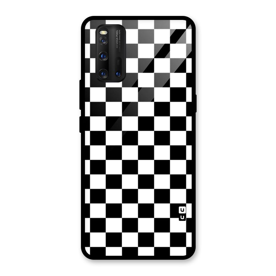 Classic Check Glass Back Case for Vivo iQOO 3