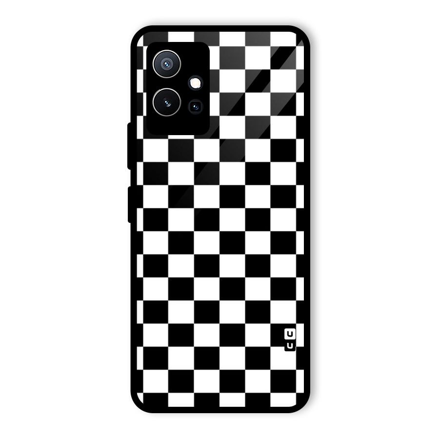 Classic Check Glass Back Case for Vivo iQOO Z6