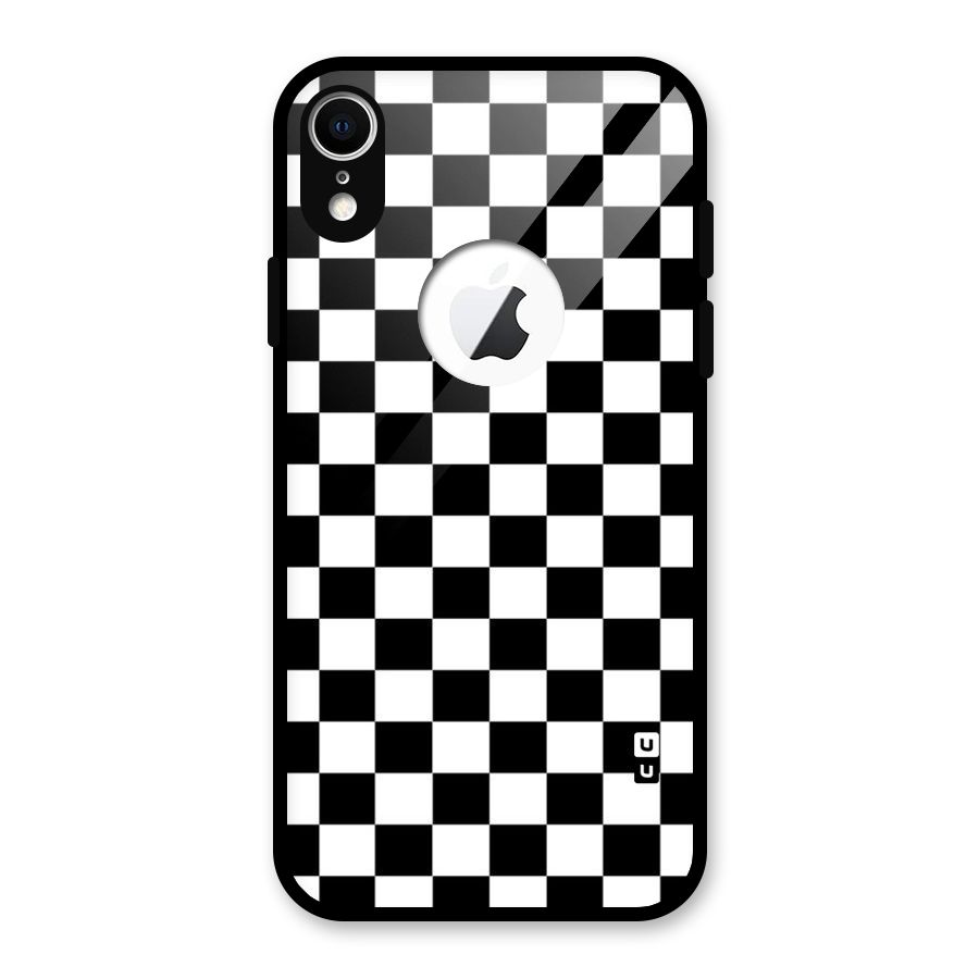 Classic Check Glass Back Case for iPhone XR Logo Cut