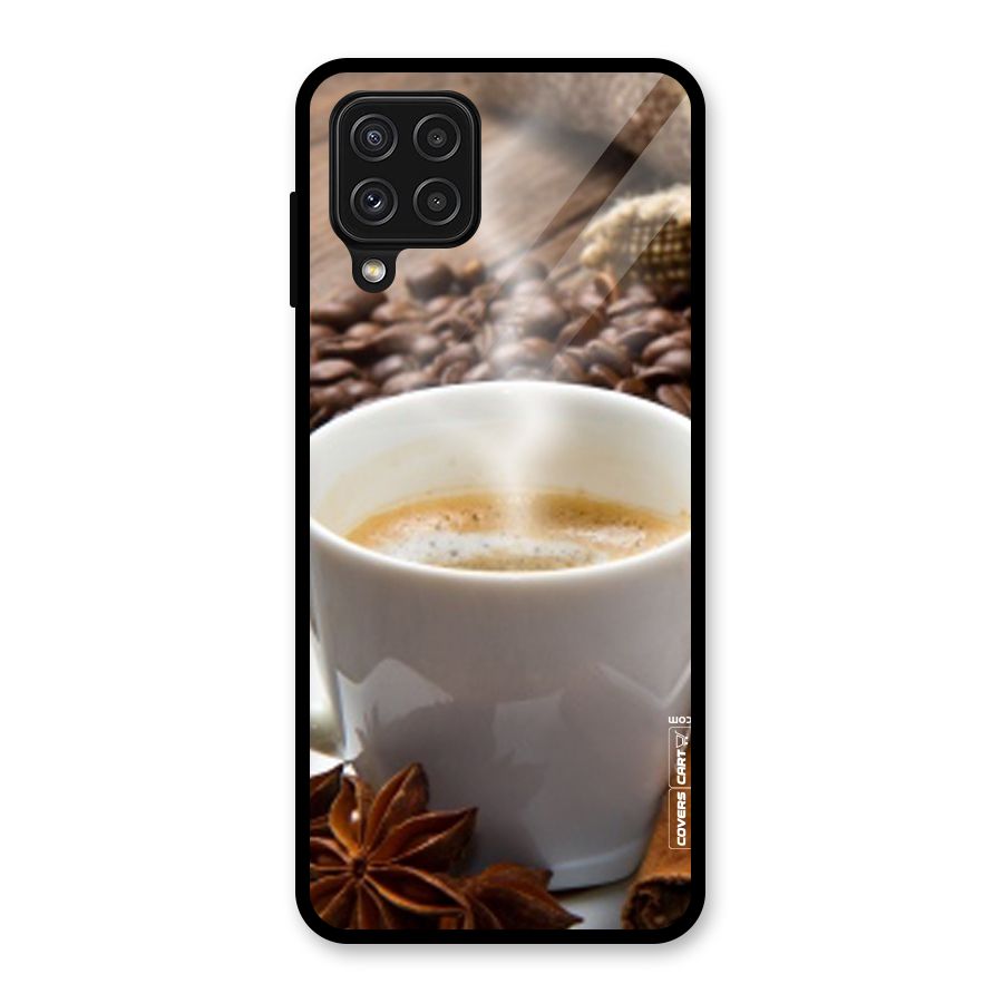 Classic Coffee Beans Glass Back Case for Galaxy A22 4G